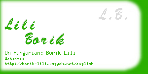 lili borik business card